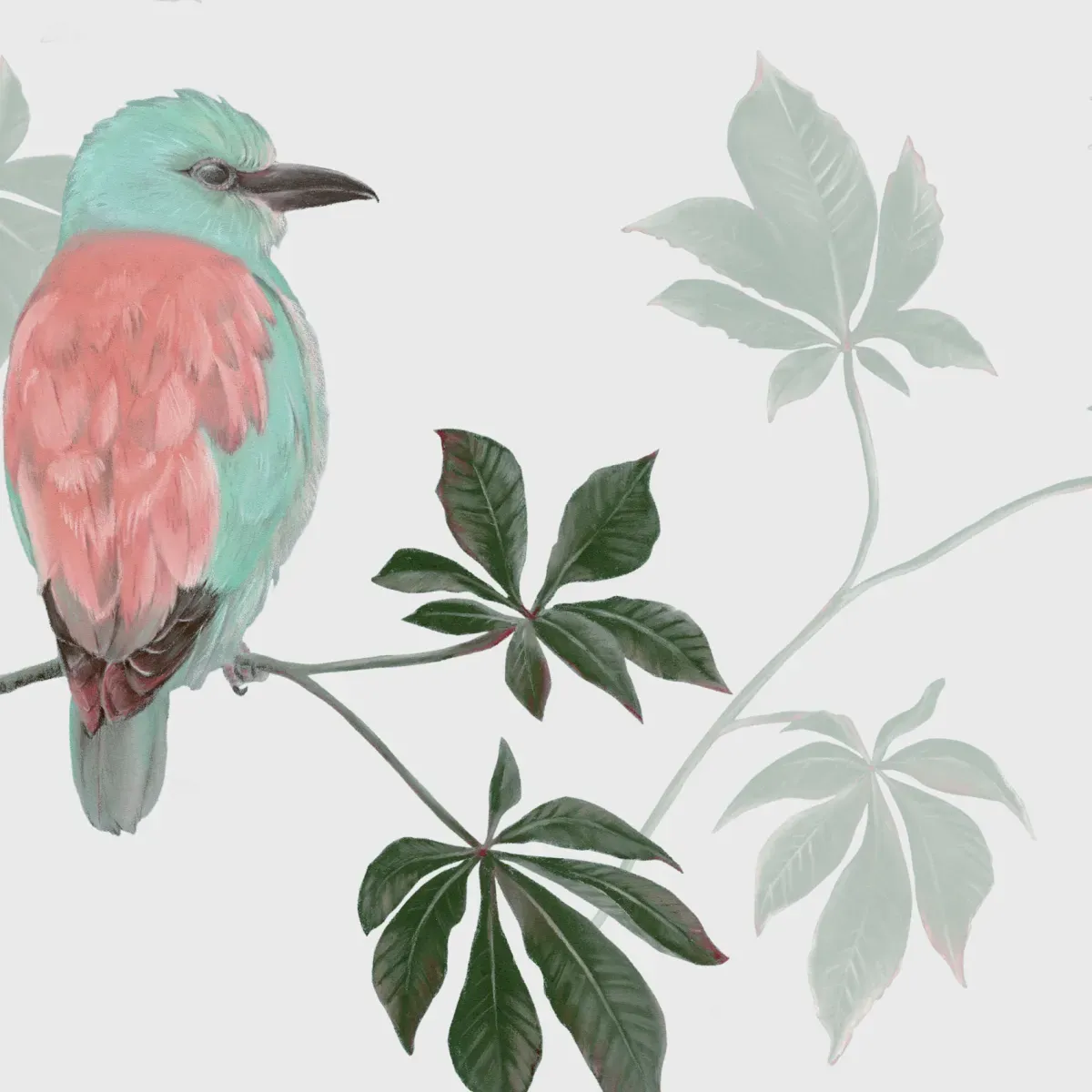 Illustration numéro 3 du produit Papier peint panoramique motif marronniers beige 225x250cm