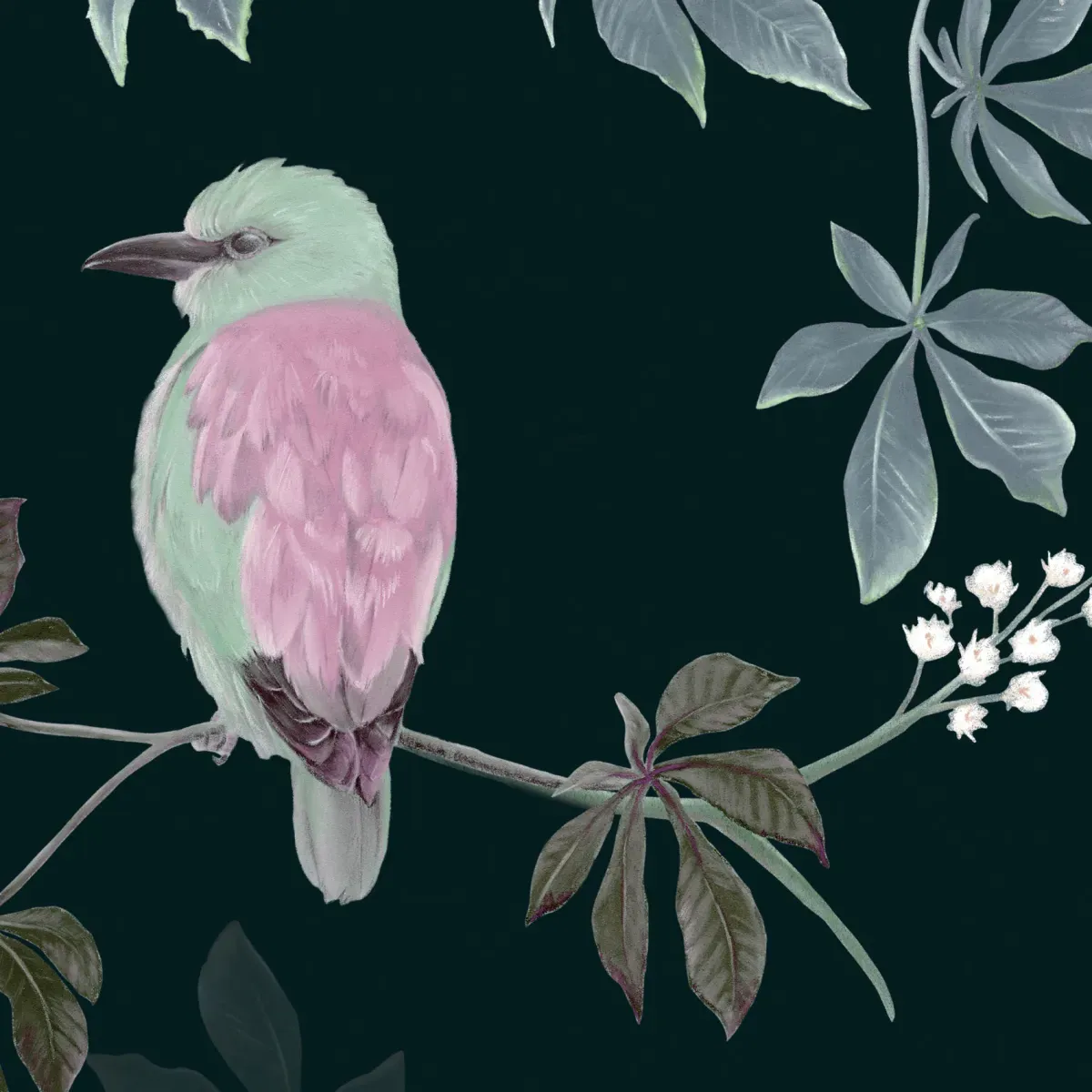 Illustration numéro 3 du produit Papier peint panoramique motif marronniers vert 375x250cm