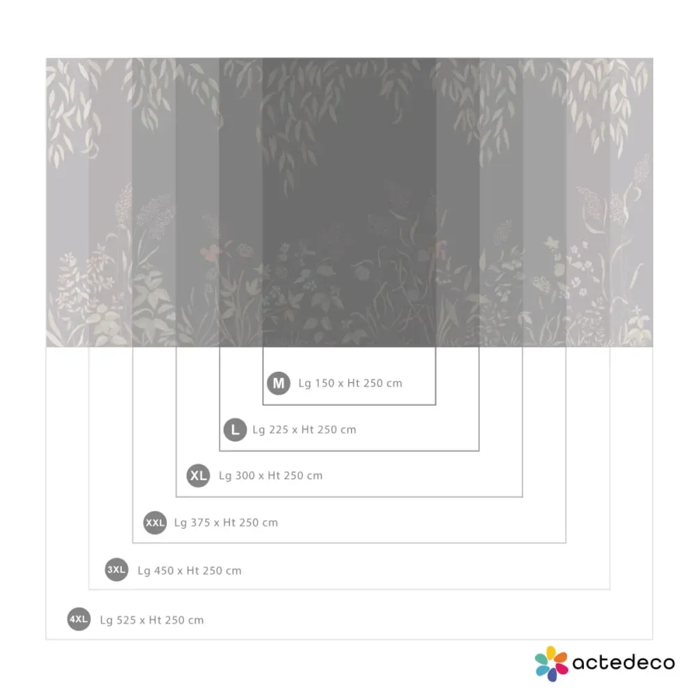 Illustration numéro 3 du produit Papier peint panoramique sous la canopée bleu nuit 225x250cm