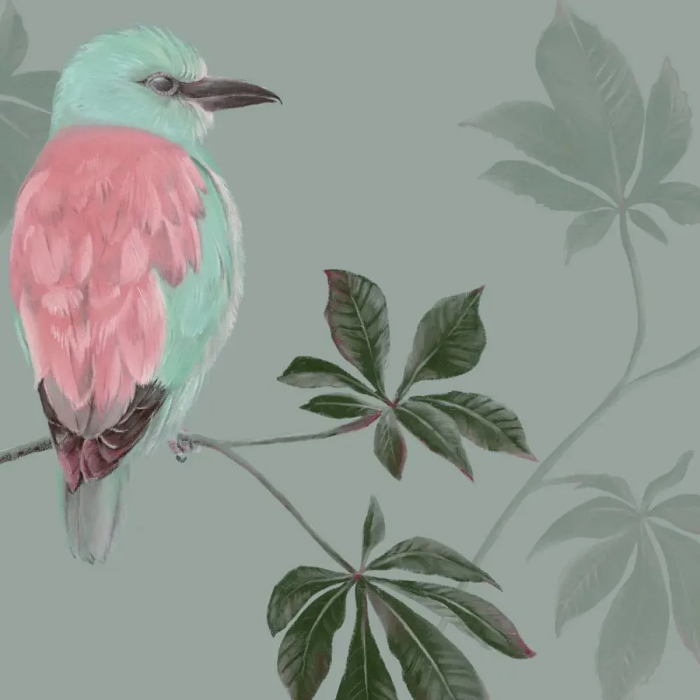 Illustration numéro 3 du produit Papier peint panoramique motif marronniers gris 225x250cm