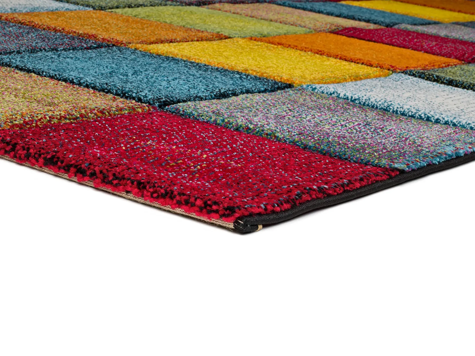 Illustration numéro 3 du produit Tapis à carreaux multicolore 120x170 cm