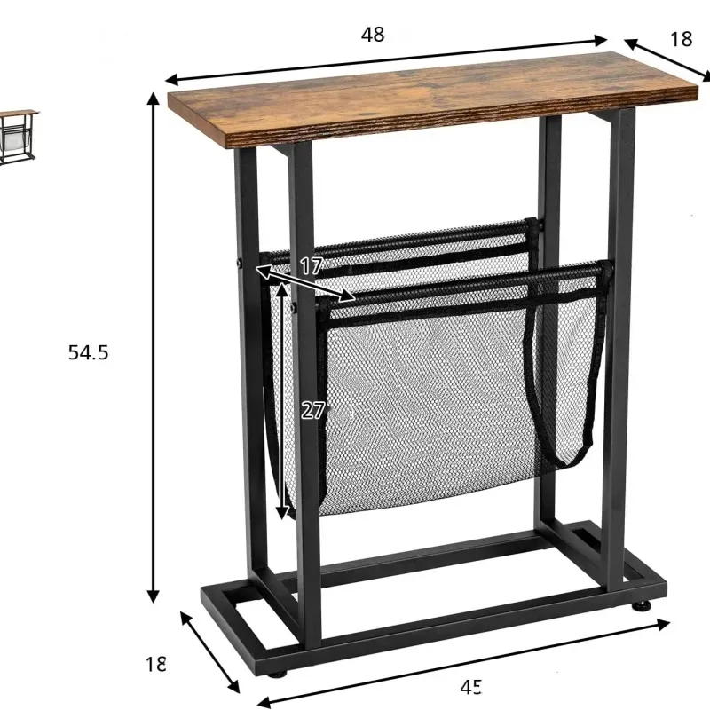 Illustration numéro 3 du produit Table d'appoint industrielle 48x18x54.5cm