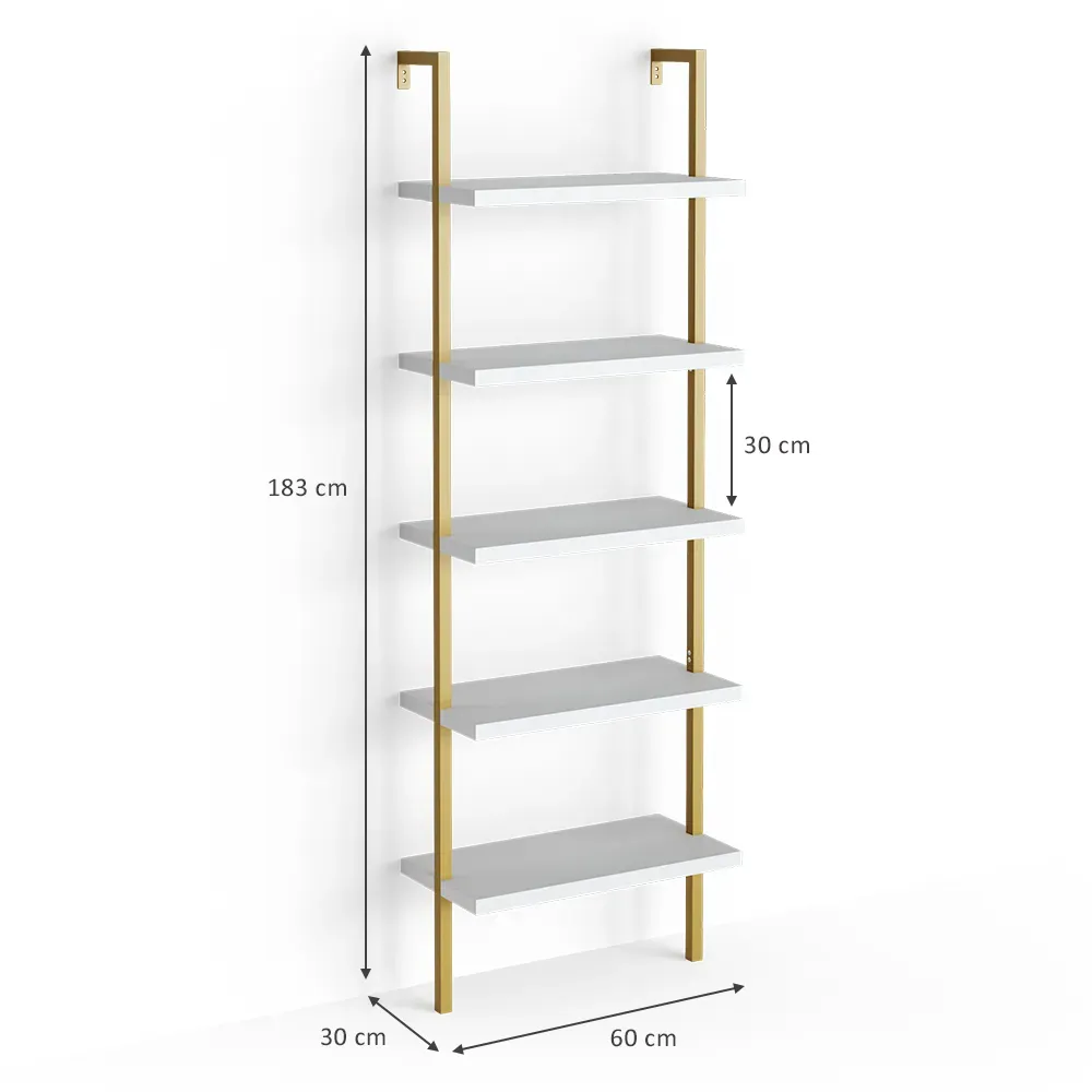 Illustration numéro 3 du produit Étagère échelle , Blanc 60 x 183cm