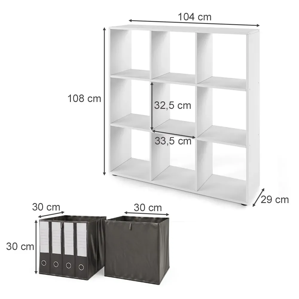 Illustration numéro 3 du produit Meuble de rangement cube avec 2 boxes pliants, Blanc 104 x 108cm