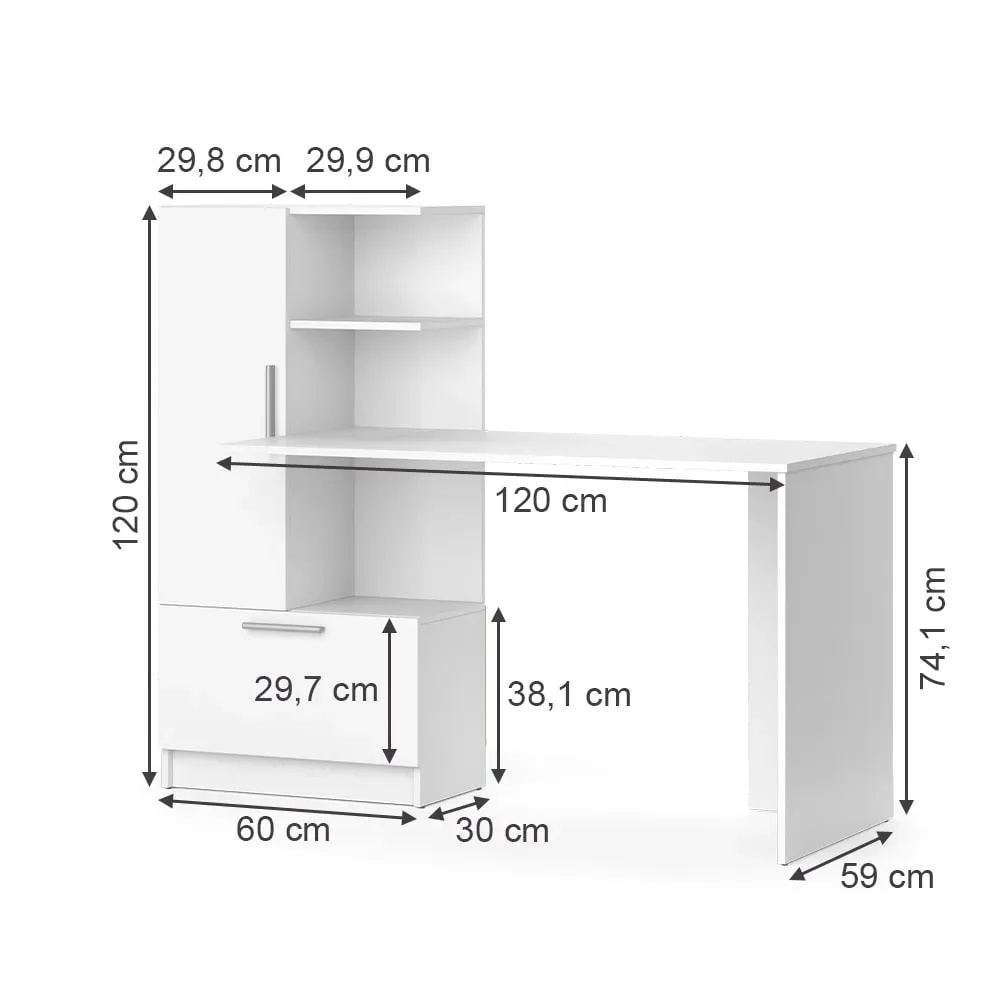 Illustration numéro 3 du produit Bureau  Blanc 150x120.1cm