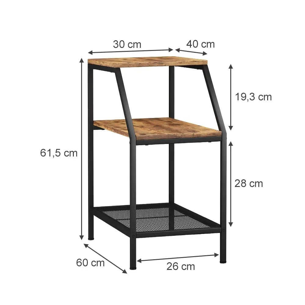 Illustration numéro 3 du produit Table basse avec 2 compartiments ouverts Chêne rustique 30x61,5cm