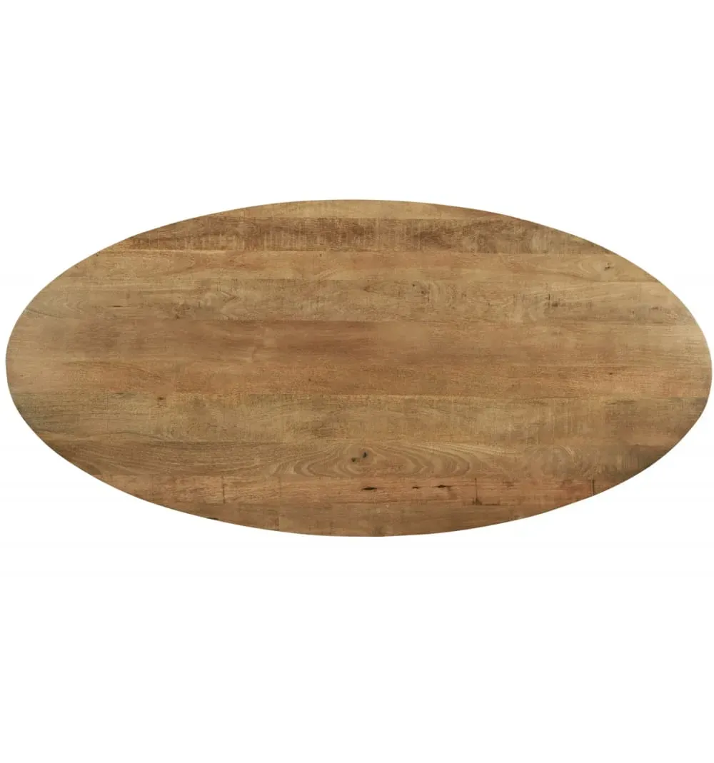 Illustration numéro 3 du produit Table à manger ovale 8/10 personnes L.240 cm, Manguier et métal