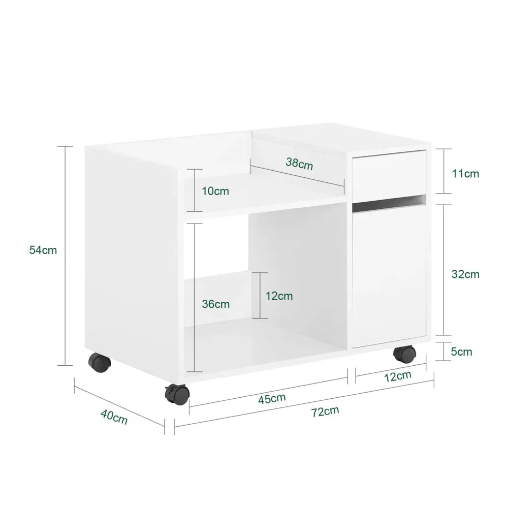 Illustration numéro 3 du produit Caisson de bureau à roulettes avec tiroir effet bois blanc