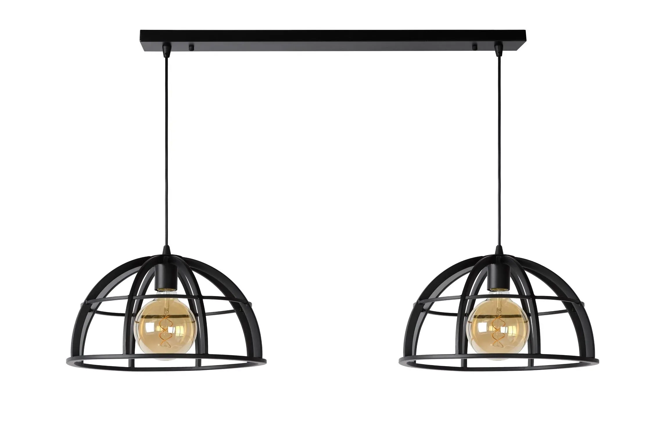Illustration numéro 3 du produit Suspension métal noire 2 lumières