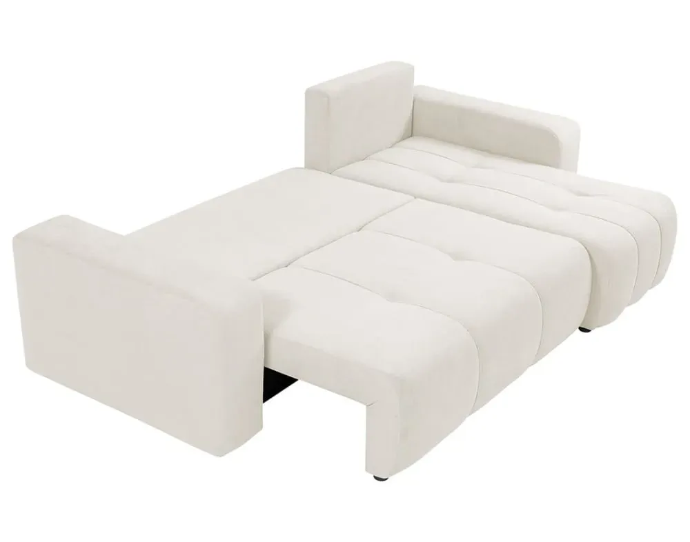 Illustration numéro 3 du produit Canapé d'angle réversible convertible 4 places en tissu beige