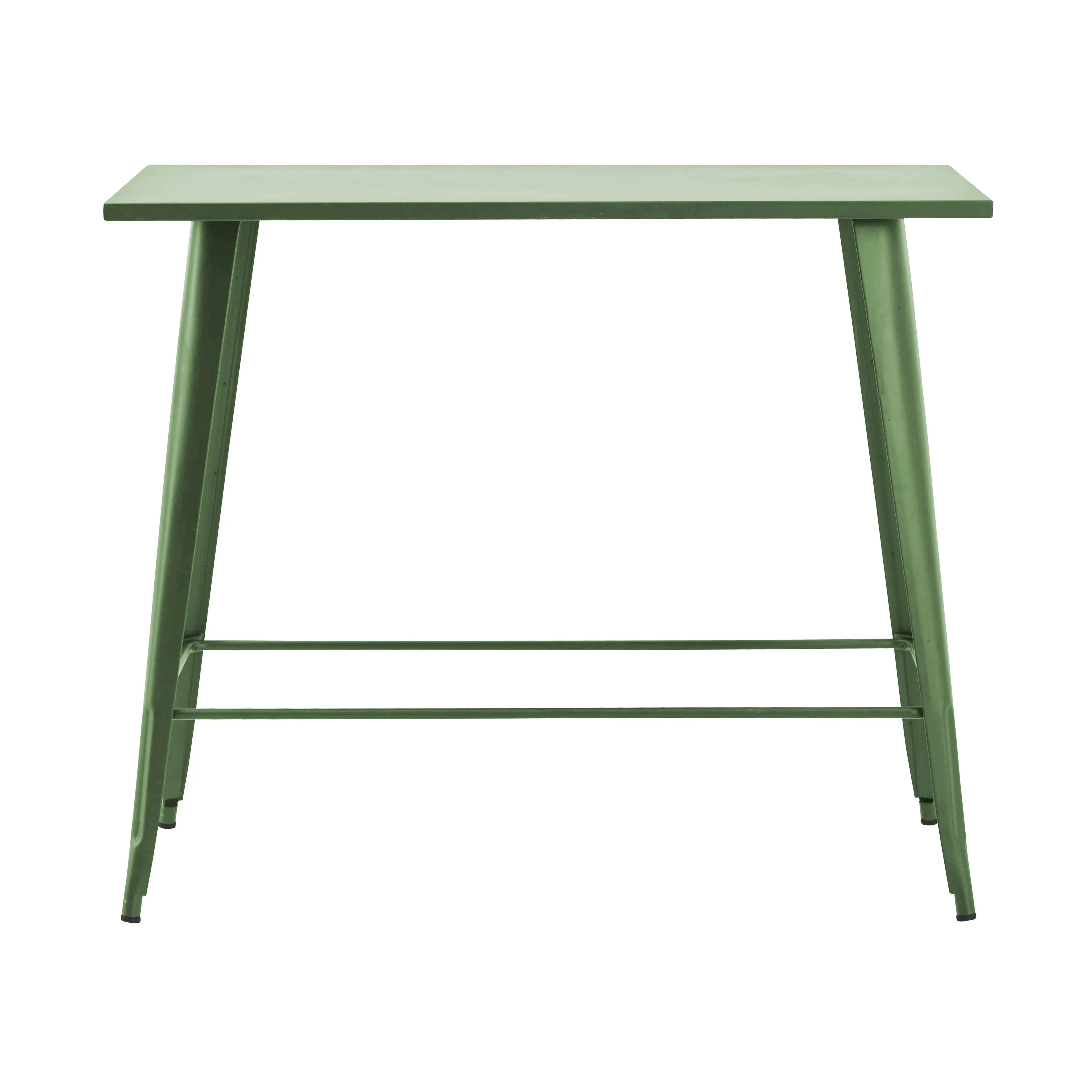 Illustration numéro 3 du produit Table haute de jardin et 4 tabourets en métal vert cactus