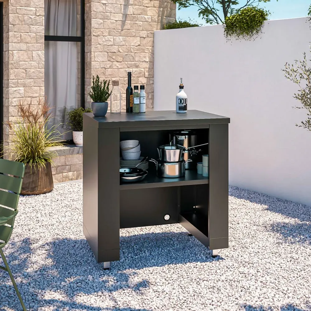 Illustration numéro 3 du produit Cuisine d'extérieur 2 éléments avec évier noir