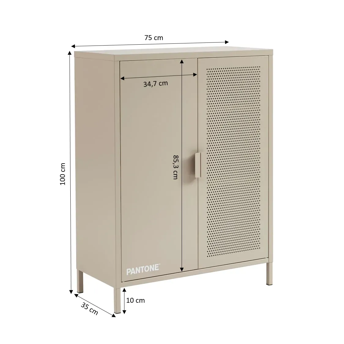 Illustration numéro 3 du produit Buffet métal taupe h100cm