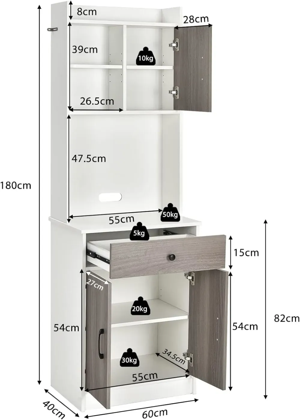 Illustration numéro 3 du produit Placard de rangement blanc
