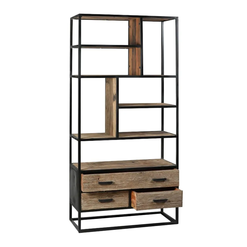 Illustration numéro 3 du produit Etagère 3 tiroirs en teck recyclé et métal