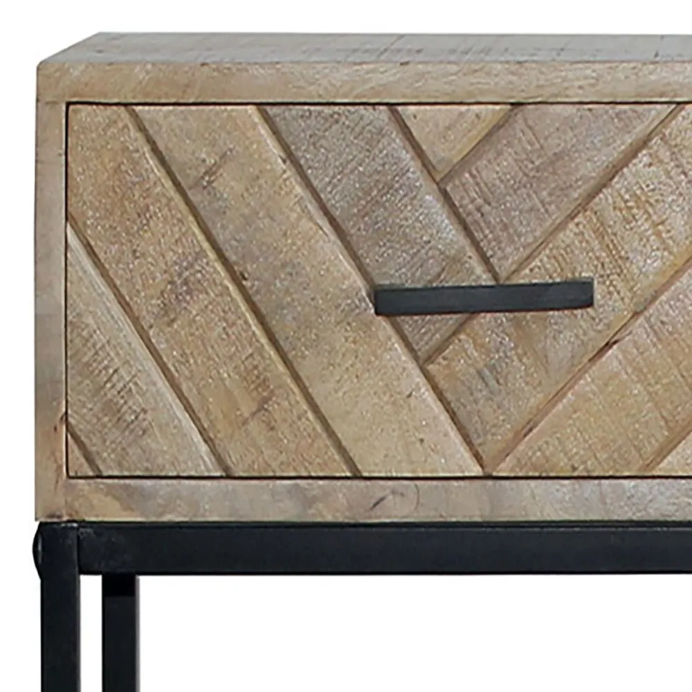 Illustration numéro 3 du produit Table basse 2 tiroirs en manguier massif