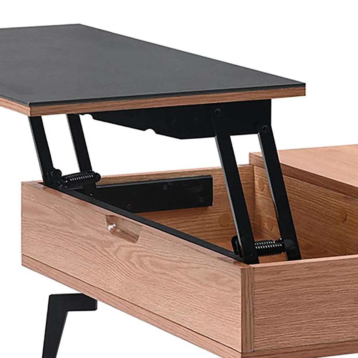 Illustration numéro 3 du produit Table  basse relevable effet chêne et céramique