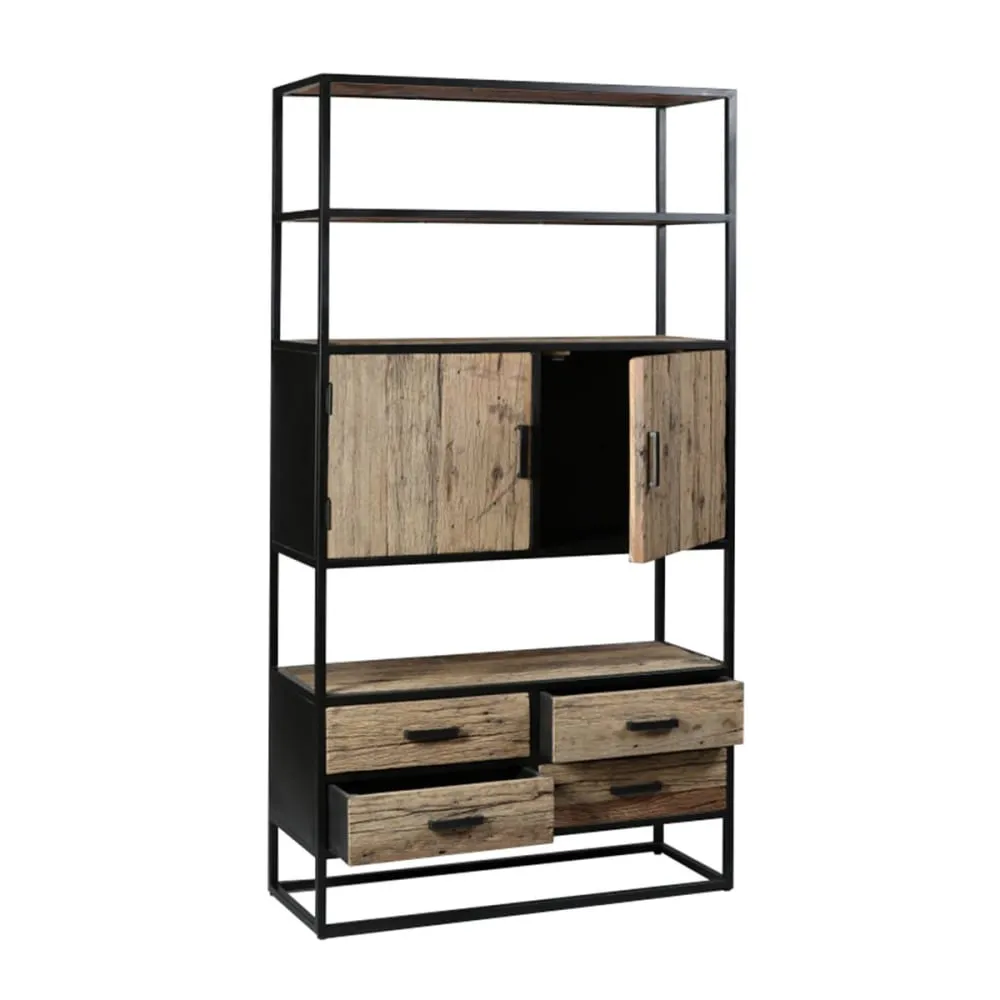 Illustration numéro 3 du produit Vaisselier 2 portes 4 tiroirs en teck recyclé