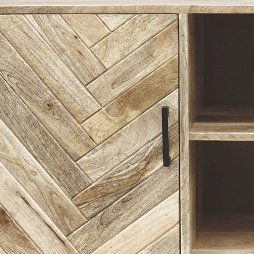 Illustration numéro 3 du produit Meuble  tv 1 porte 2 niches en manguier massif