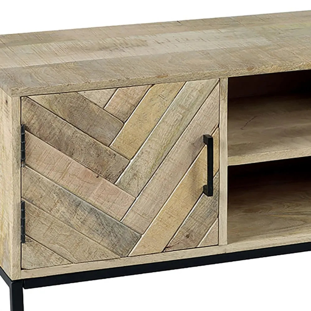 Illustration numéro 3 du produit Meuble  tv 2 portes 2 niches en manguier massif