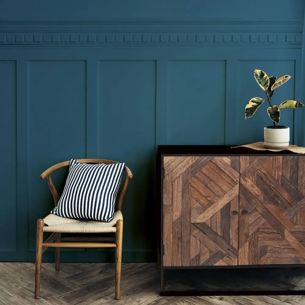 Illustration numéro 3 du produit Meuble de rangement 2 portes en métal noir et bois recyclé