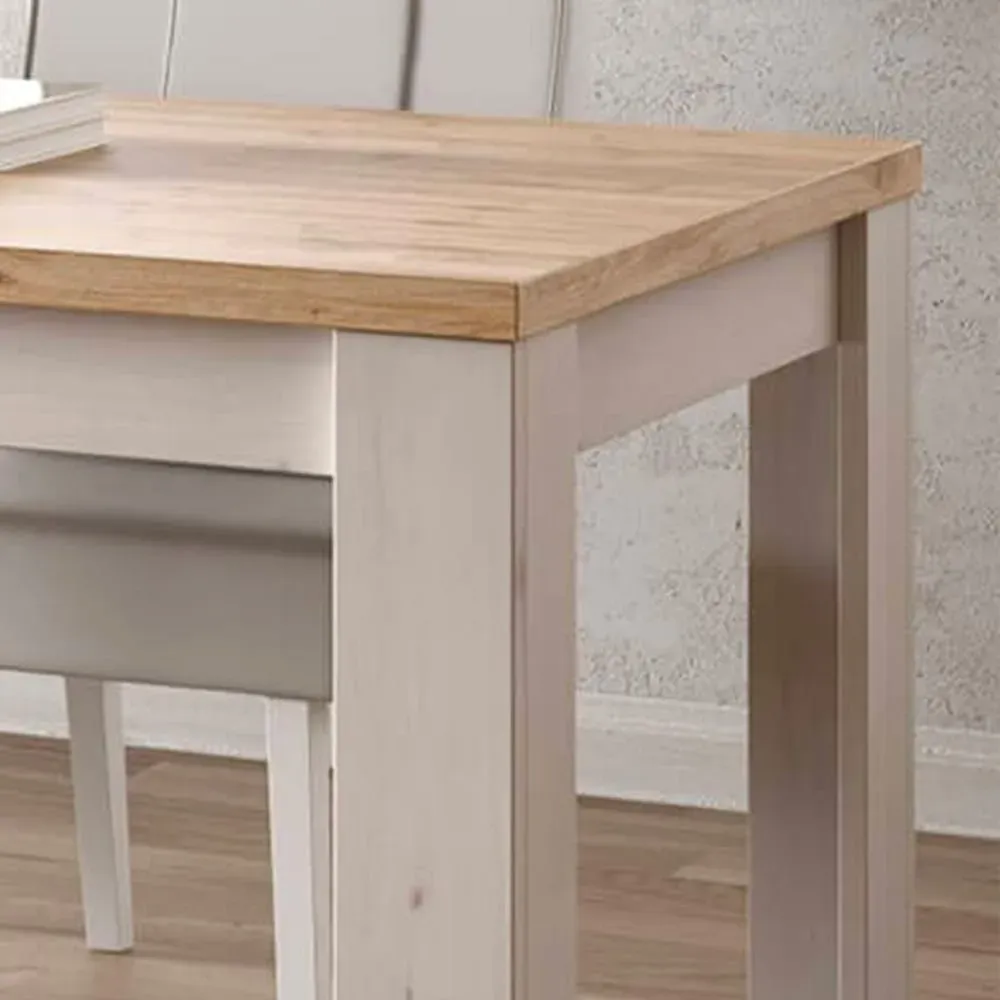 Illustration numéro 3 du produit Table  repas extensible aspect chêne blanchi et chêne clair