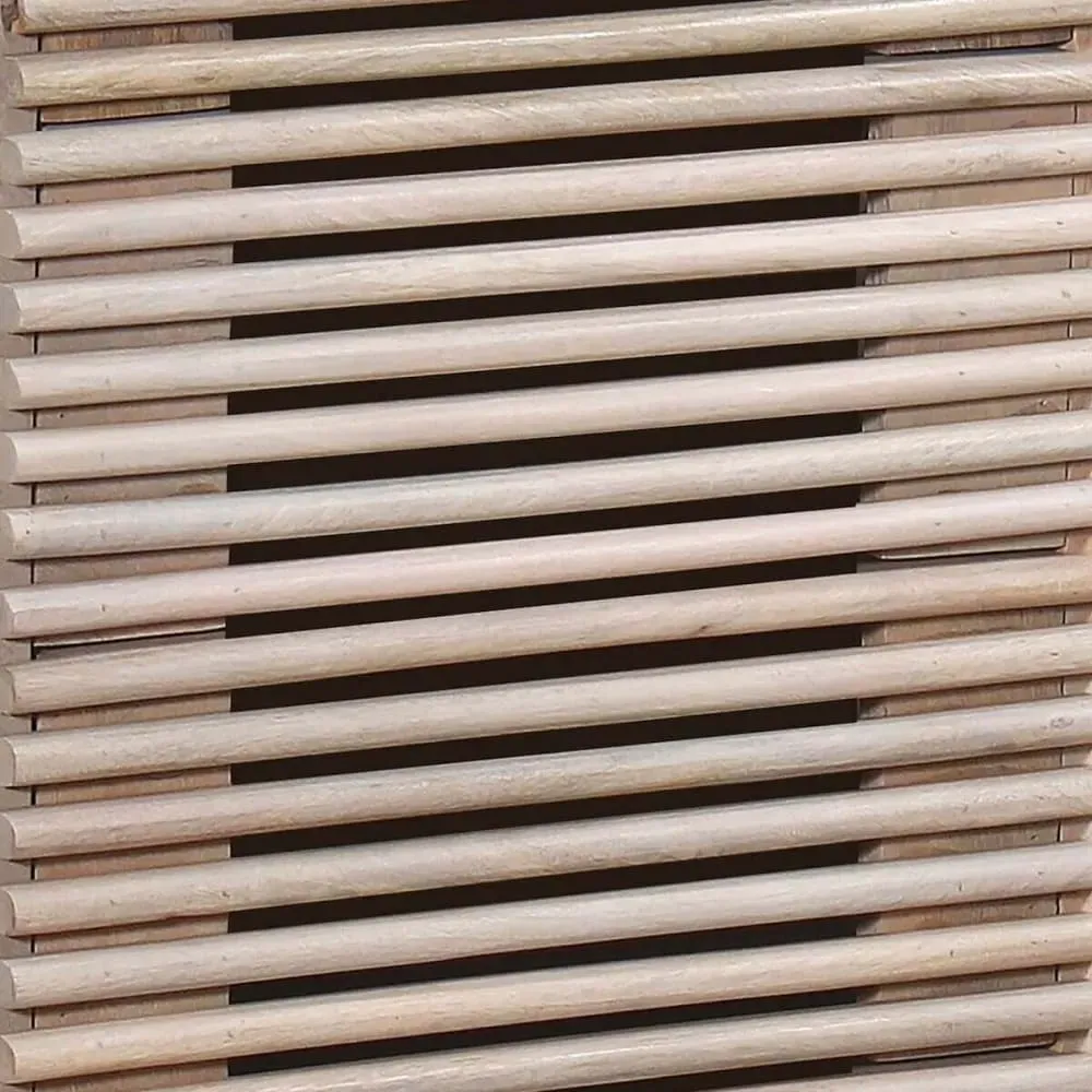 Illustration numéro 3 du produit Meuble  d'entrée en manguier massif et noir façade ajourée coulissante