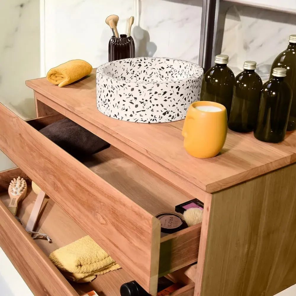 Illustration numéro 3 du produit Vasque à poser en terrazzo crème