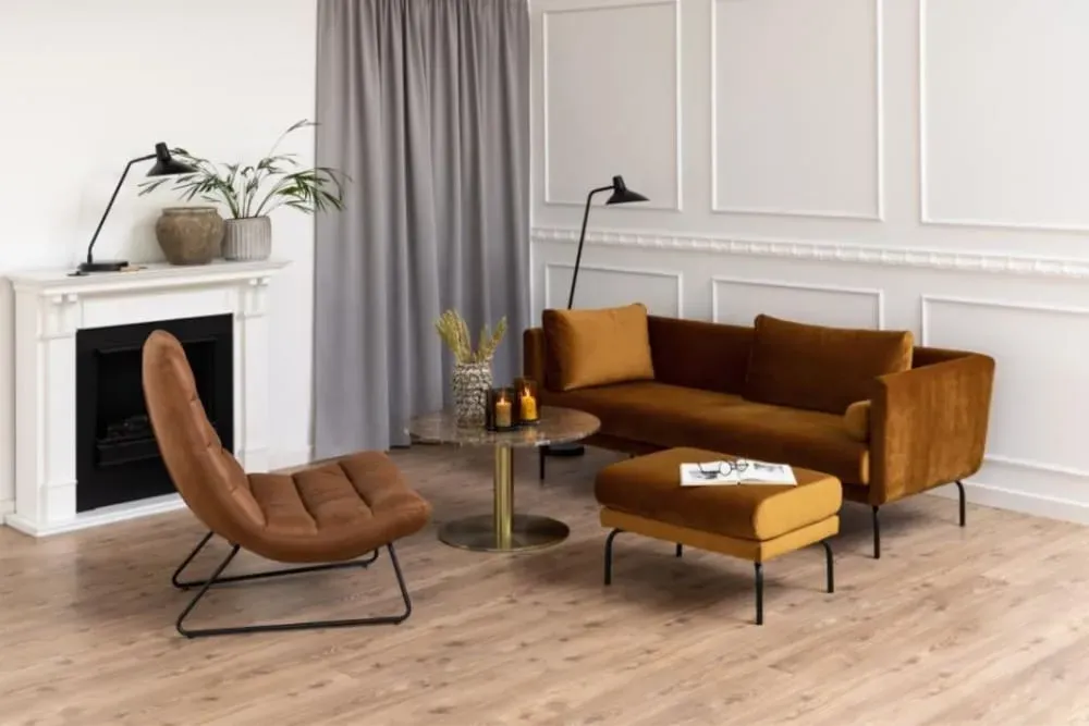 Illustration numéro 3 du produit Fauteuil lounge en simili cognac