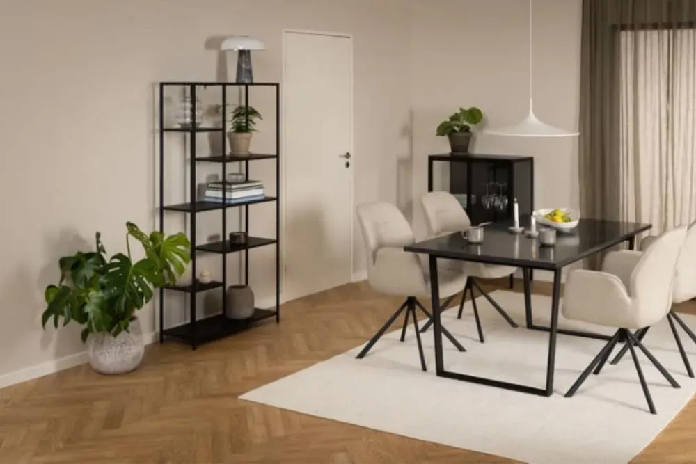 Illustration numéro 3 du produit Bibliothèque scandinave en métal noir 6 tablettes