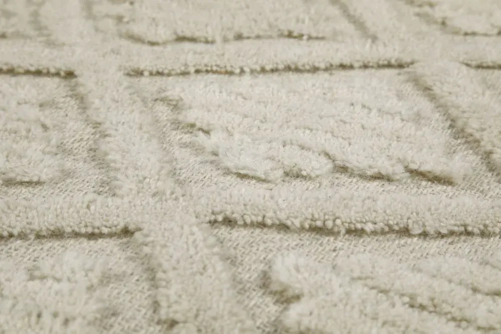 Illustration numéro 3 du produit Tapis pure laine tufté main crème 80x230