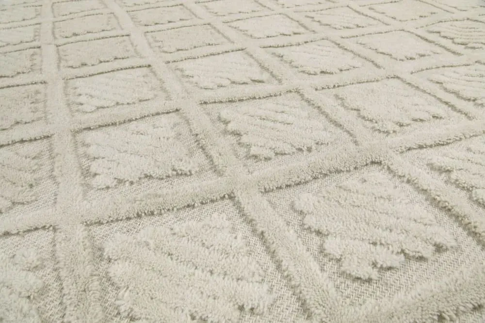 Illustration numéro 3 du produit Tapis pure laine tufté main crème 140x200