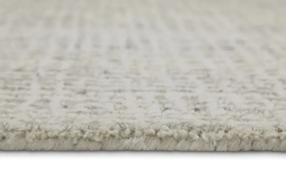 Illustration numéro 3 du produit Tapis rond laine et polyester tufté main crème 180 cm