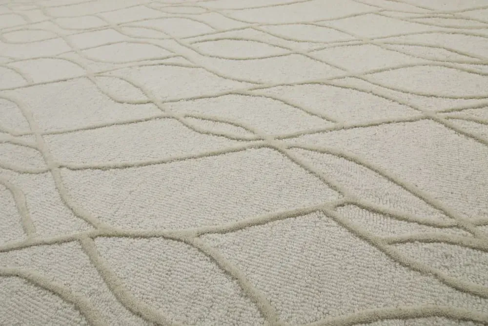 Illustration numéro 3 du produit Tapis pure laine tufté main crème 40x60