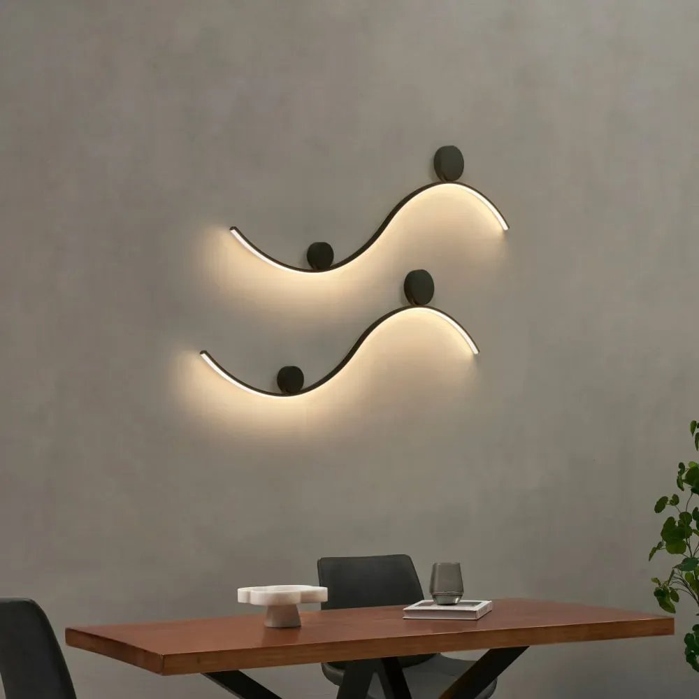 Illustration numéro 3 du produit Applique en acier, aluminium et silicone Noir 118 cm