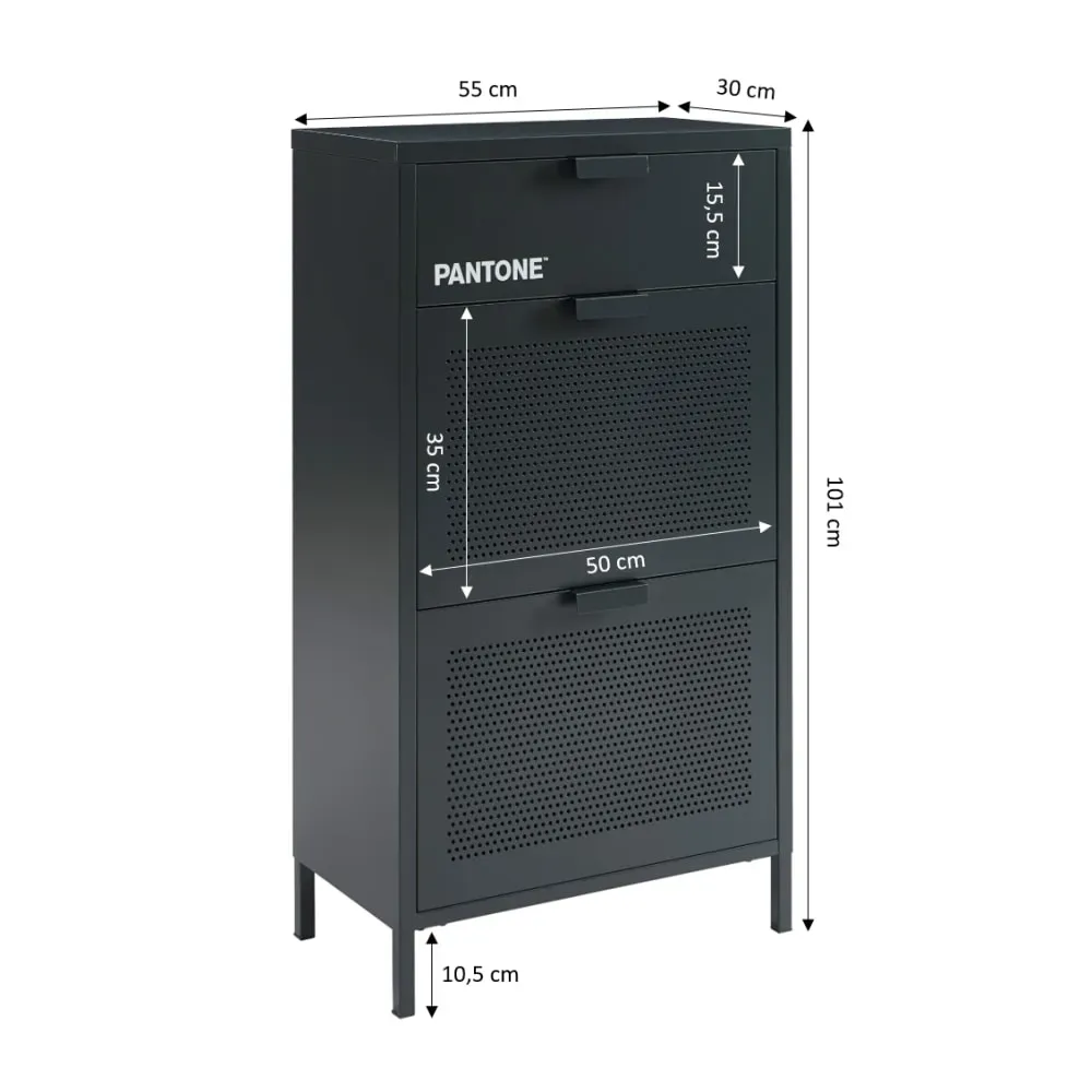 Illustration numéro 3 du produit Meuble à chaussures métal gris anthracite 55cm