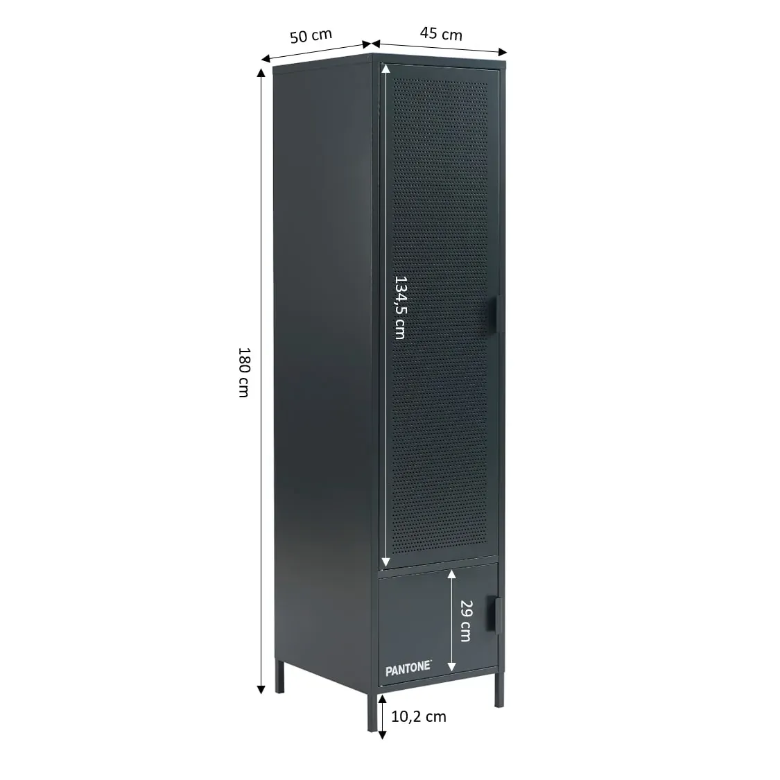 Illustration numéro 3 du produit Vestiaire métal gris anthracite h180cm