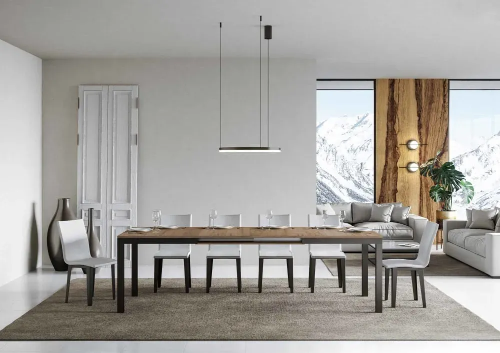 Illustration numéro 3 du produit Table extensible 90x180/440 cm effet bois chêne nature