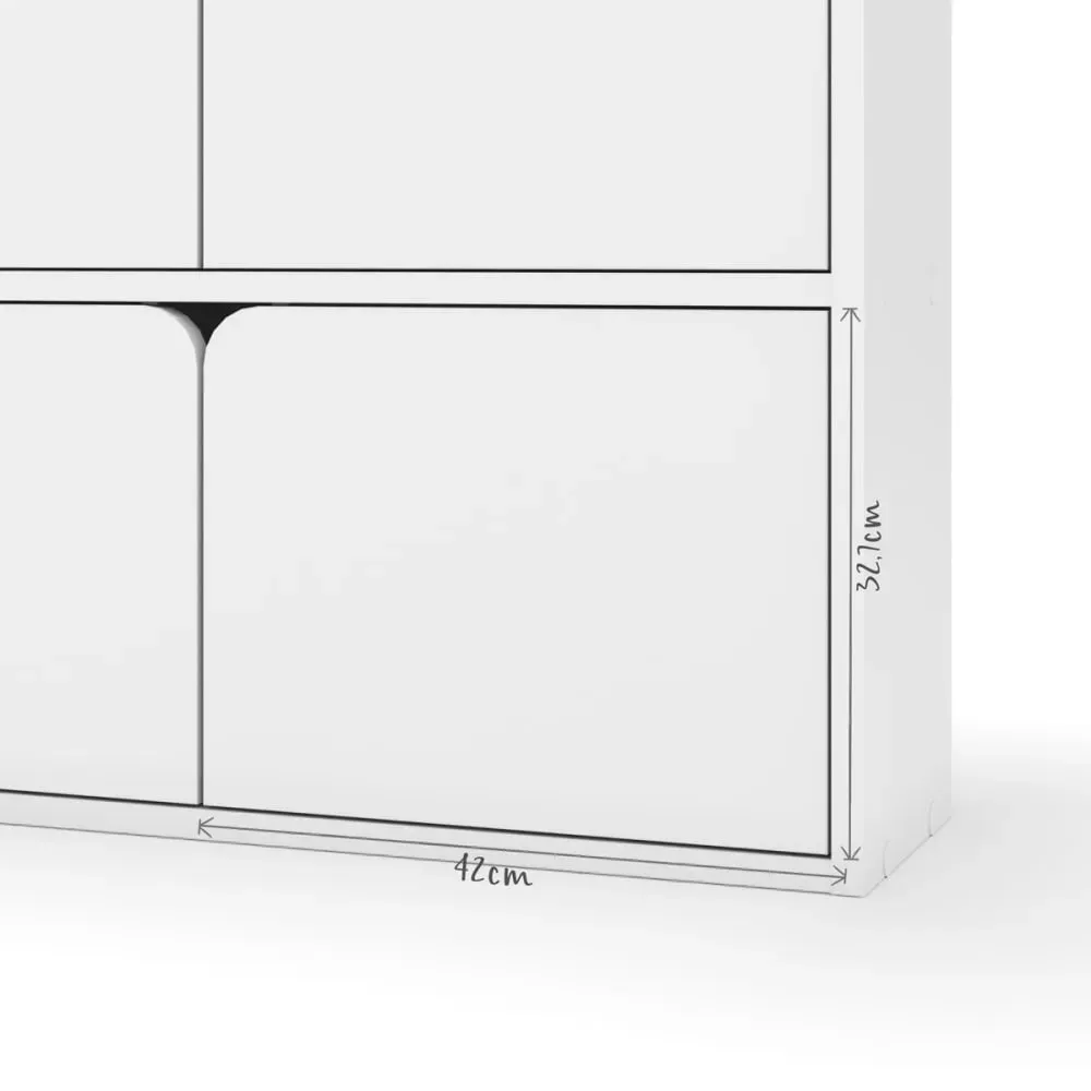 Illustration numéro 3 du produit Bibliothèque étagère 2 portes bois massif blanc