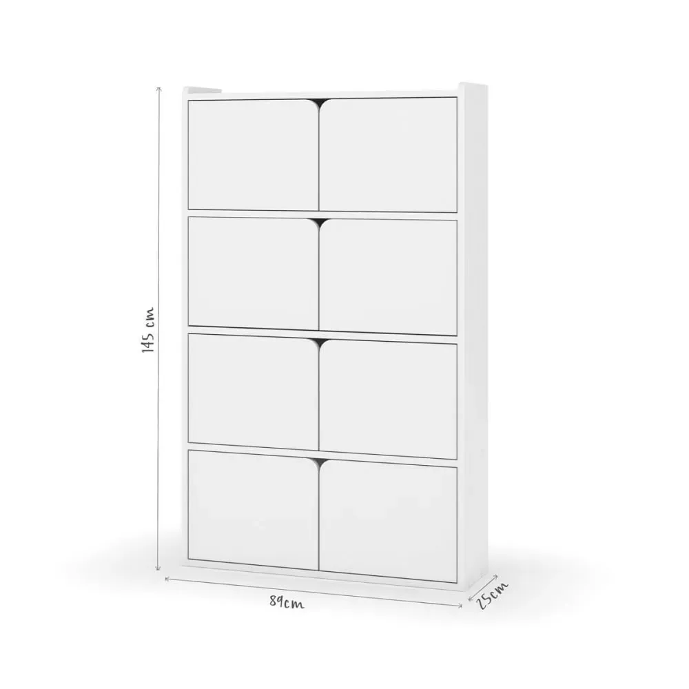 Illustration numéro 3 du produit Bibliothèque étagère 8 portes bois massif blanc