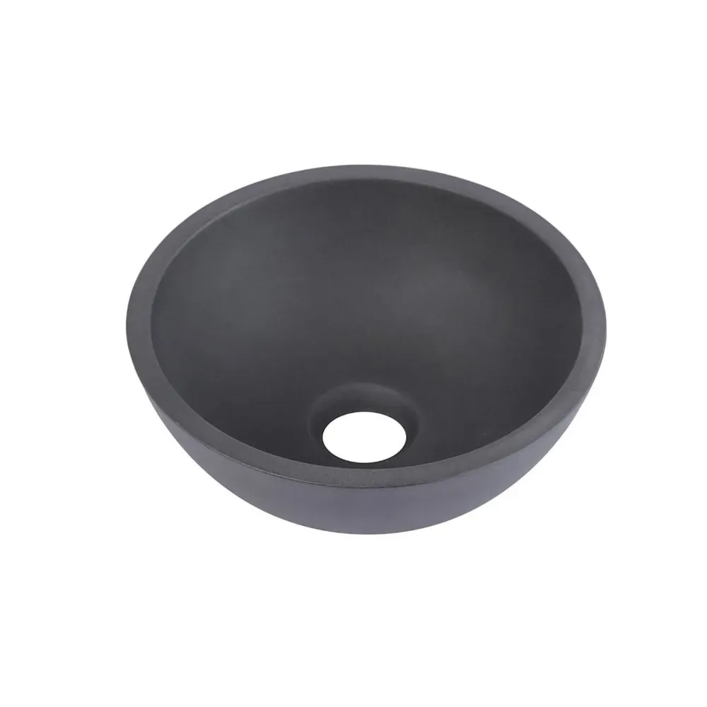 Illustration numéro 3 du produit Vasque lave-mains à poser ronde en béton gris 26cm