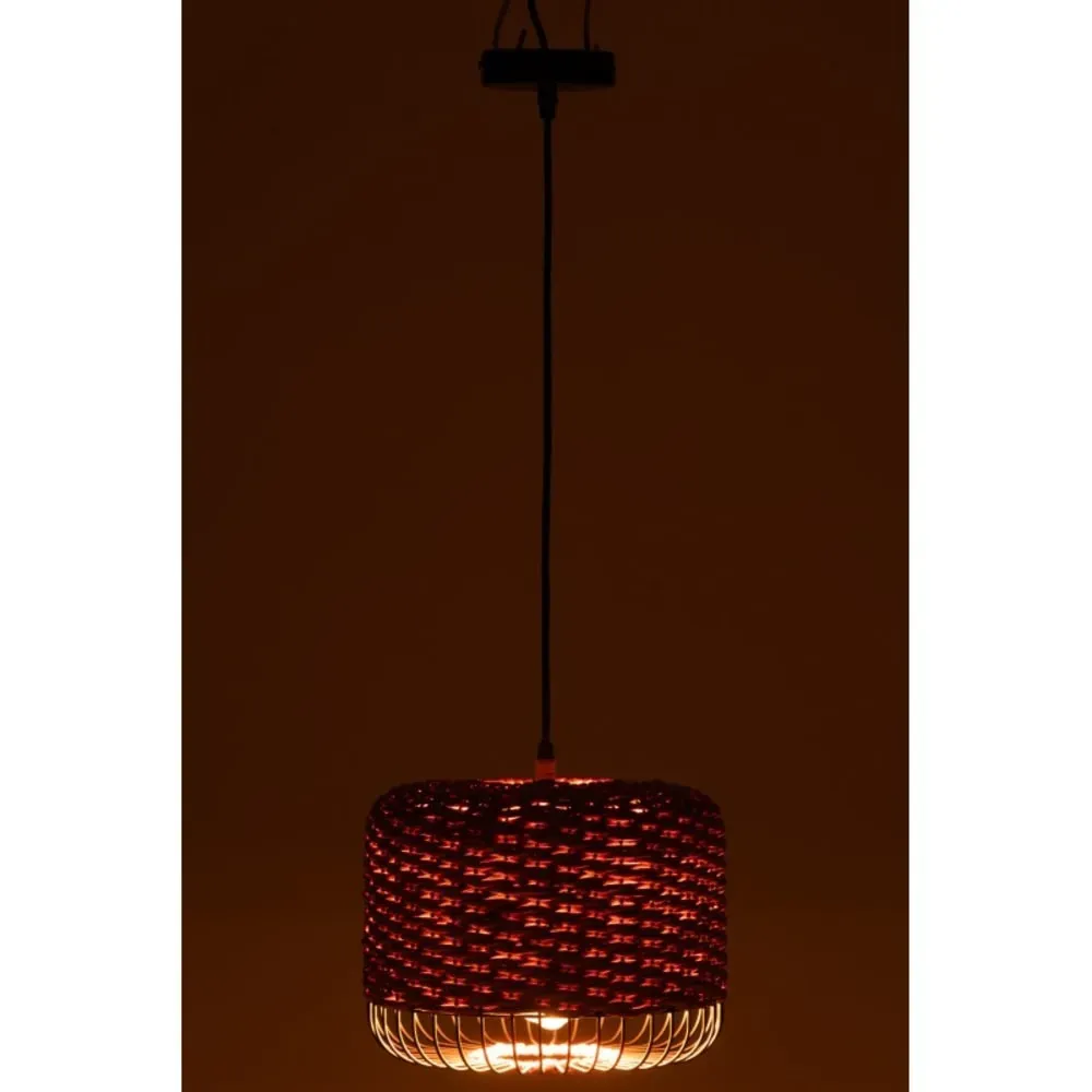 Illustration numéro 3 du produit Plafonnier en métal et fibre orange 27x27x20 cm