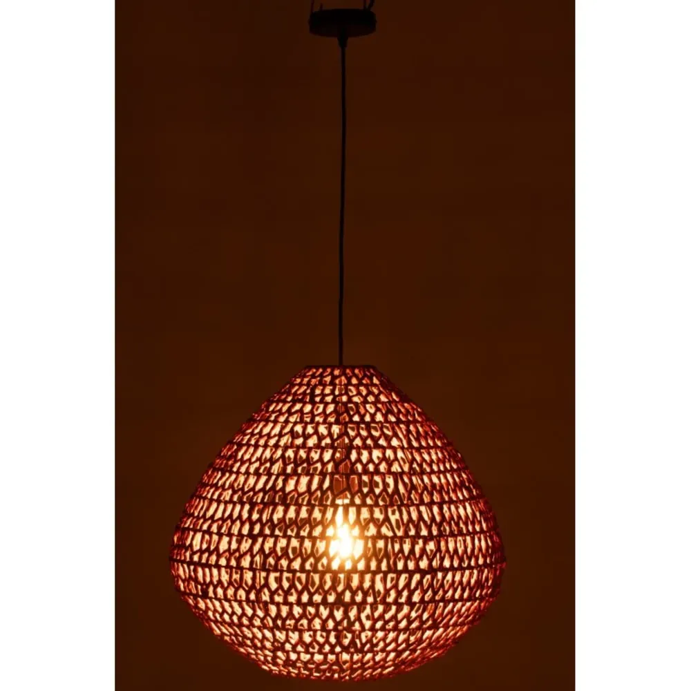 Illustration numéro 3 du produit Plafonnier en métal torsadé orange 50x50x45 cm