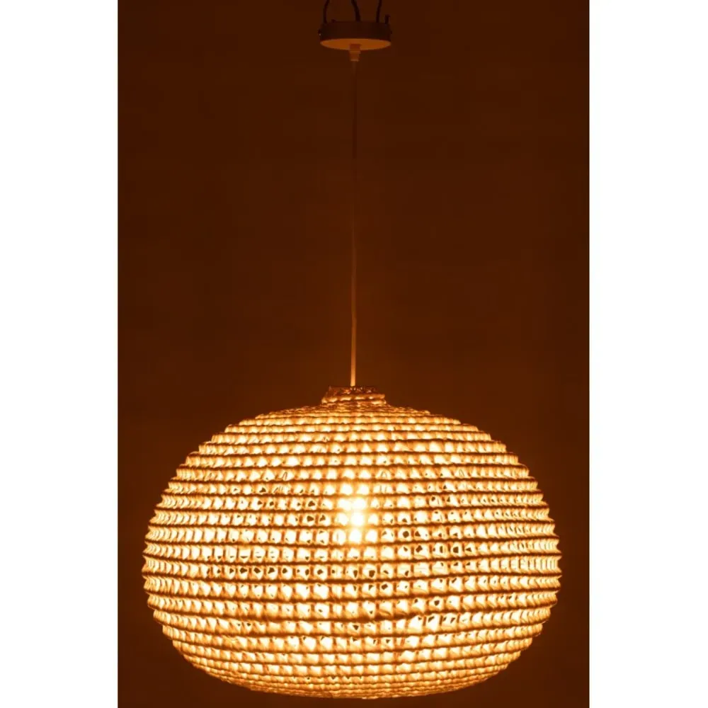 Illustration numéro 3 du produit Plafonnier rond en métal torsadé blanc 55.5x55.5x40 cm