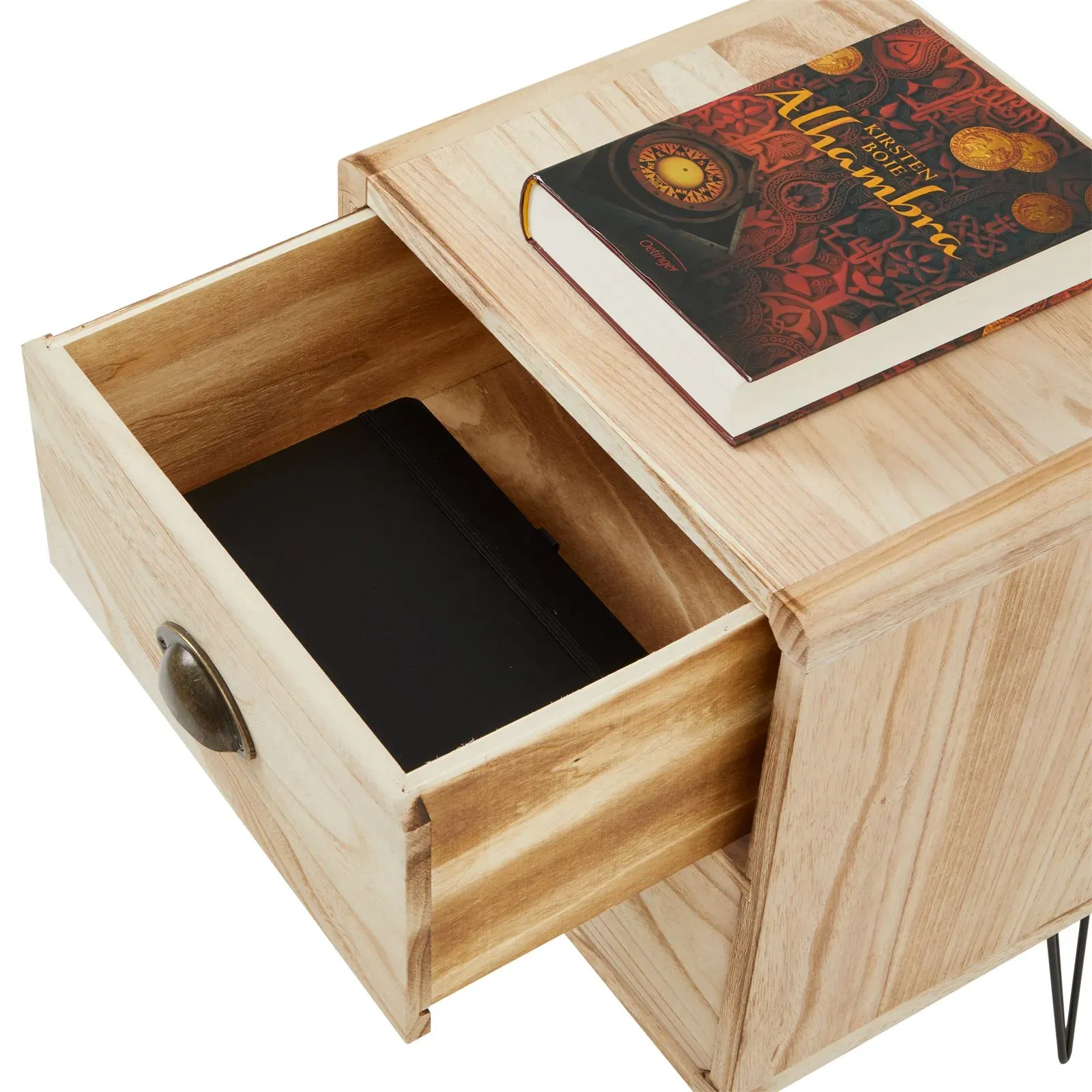 Illustration numéro 3 du produit Table de chevet 2 tiroirs en bois de paulownia