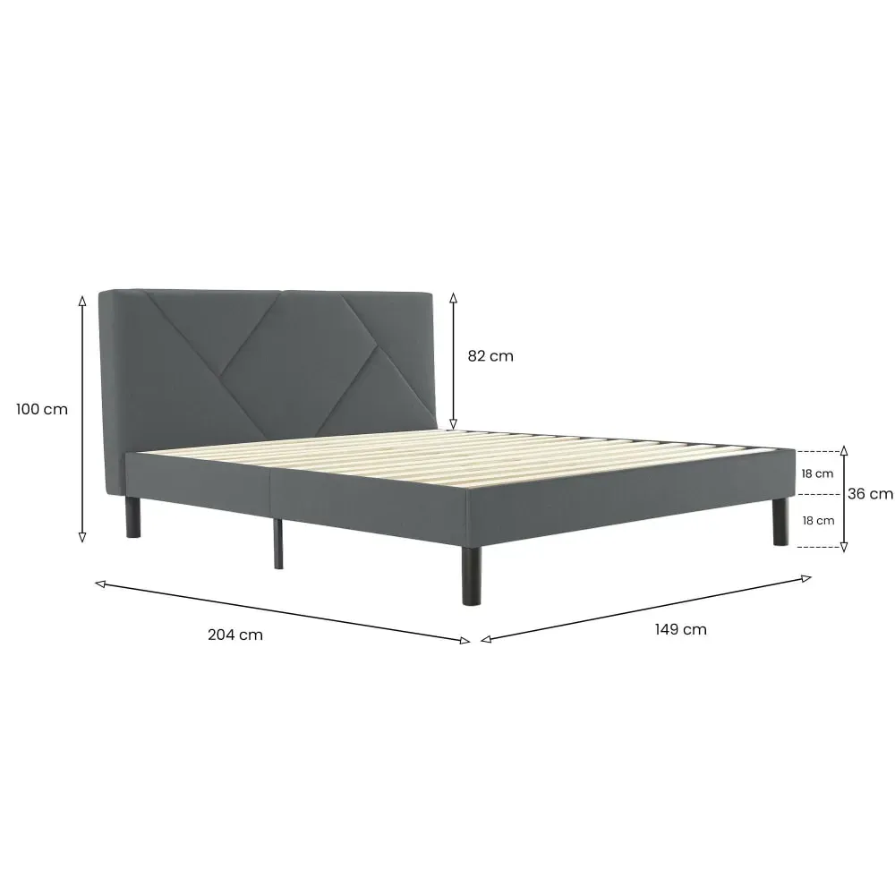 Illustration numéro 3 du produit Lit double Calitri Gris