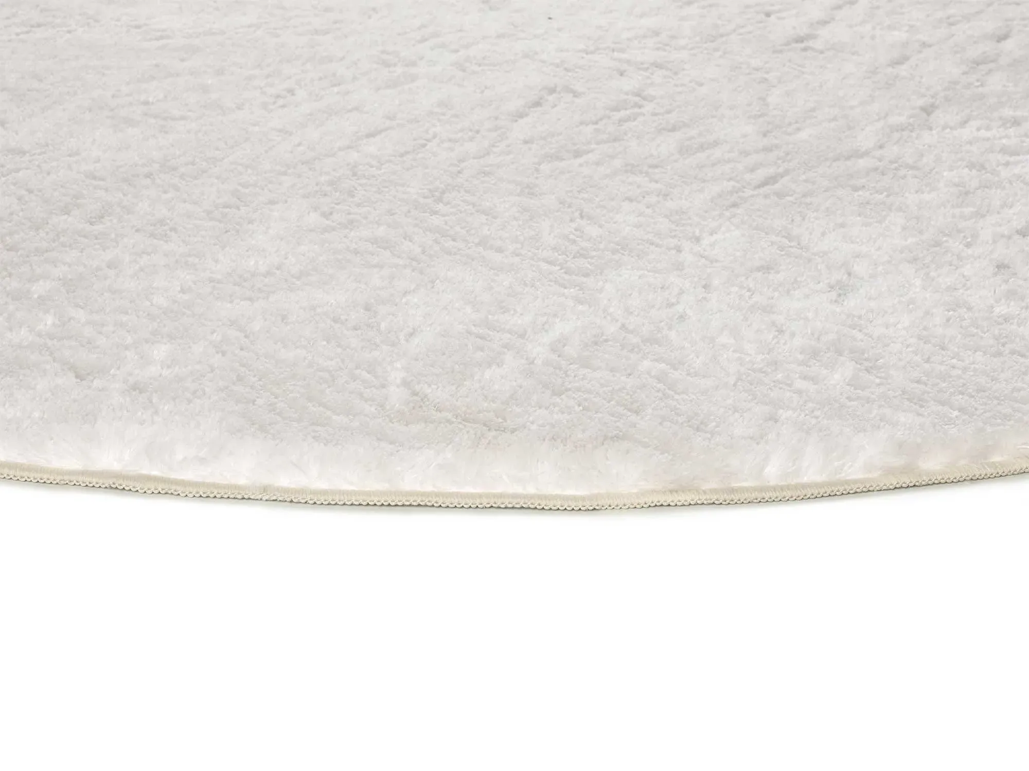 Illustration numéro 3 du produit Tapis rond shaggy blanc  120x120 cm