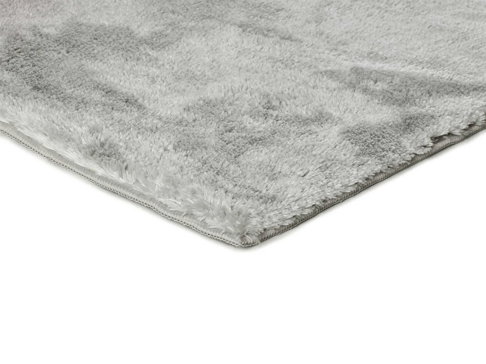 Illustration numéro 3 du produit Tapis descente de lit shaggy argent antidérapant 60x110 cm