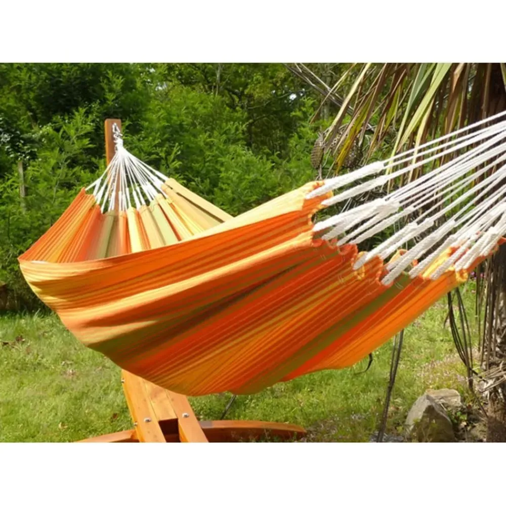 Illustration numéro 3 du produit Hamac XXL en coton vert et jaune