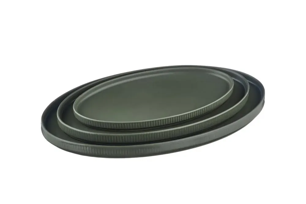 Illustration numéro 3 du produit Plateau de service  - 3 pièces - Olive